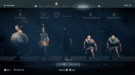 assassin's creed odyssey mercenary tiers